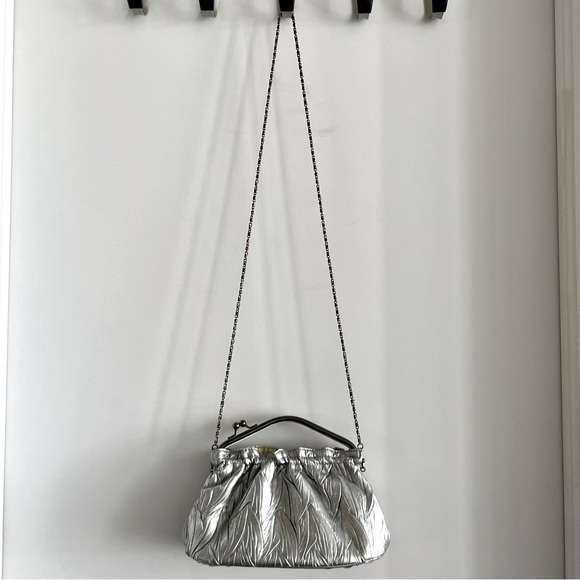 Retro Silver Crinkle Chain Shoulder Bag - Picture 3 of 8